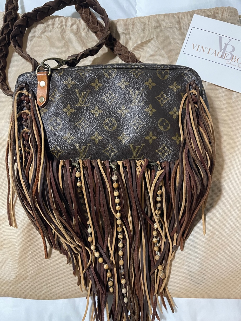 Louis Vuitton Monogram Fringe Crossbody in Brown and Tan